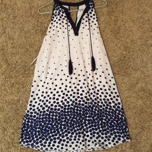 Navy blue and white formal dress